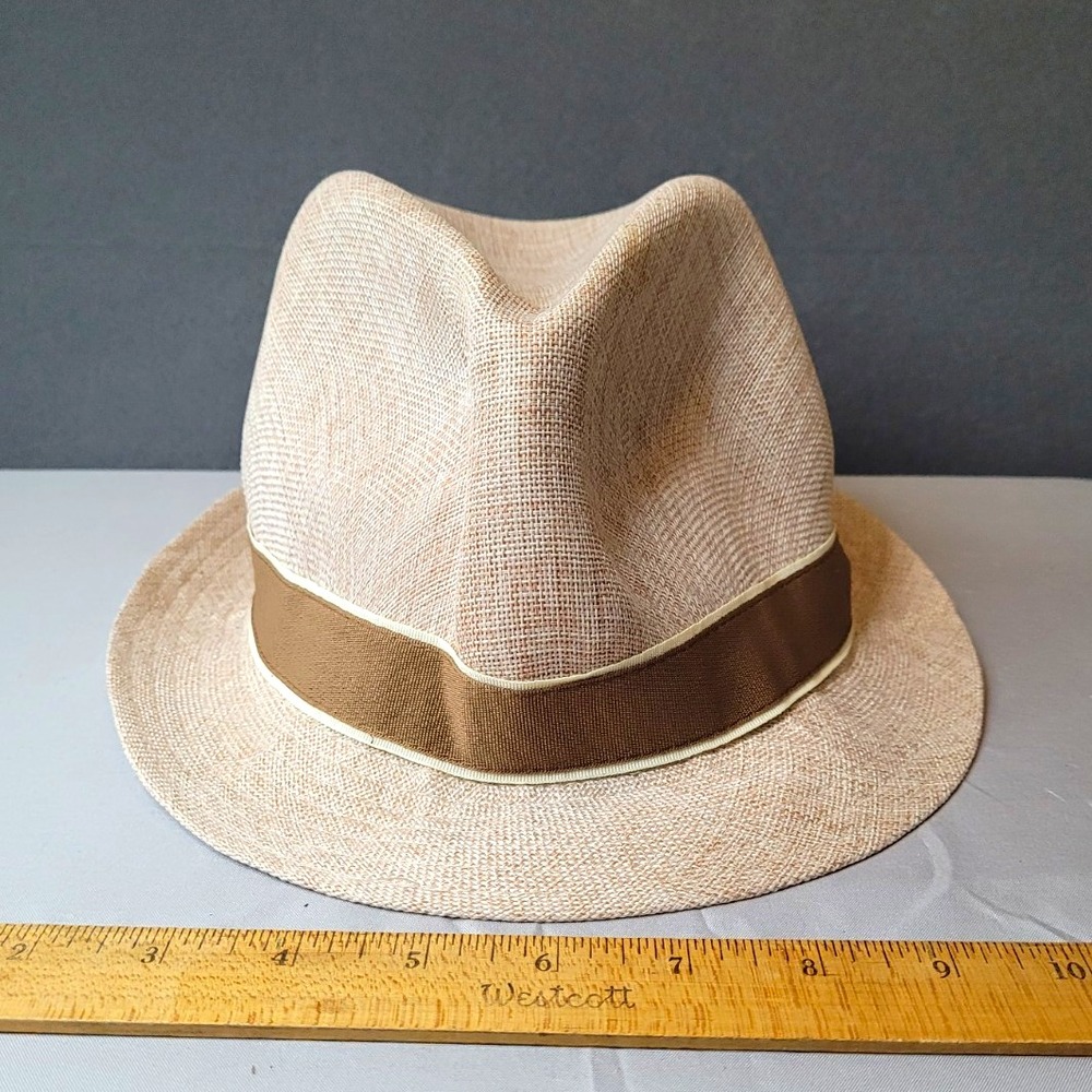Stetson Men's Fedora Hat Beige/Brown Solid Brown Band Size XL